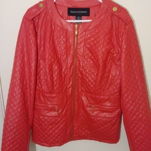 Plus Faux Leather Red Jacket (Size 14/16)